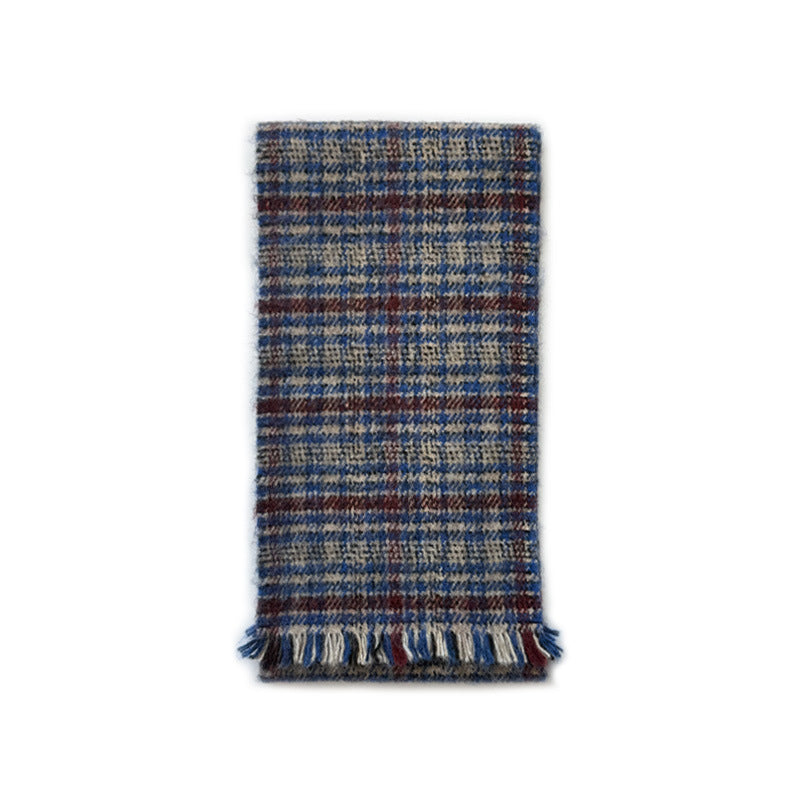 Andryka Women’s Blend Scarf – Plaid Pattern, Red Blue, 70 x 9 in