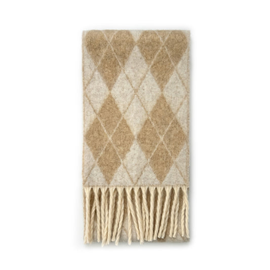Andryka Women’s Wool Blend Woven Scarf – Argyle Pattern, 87 x 11 in