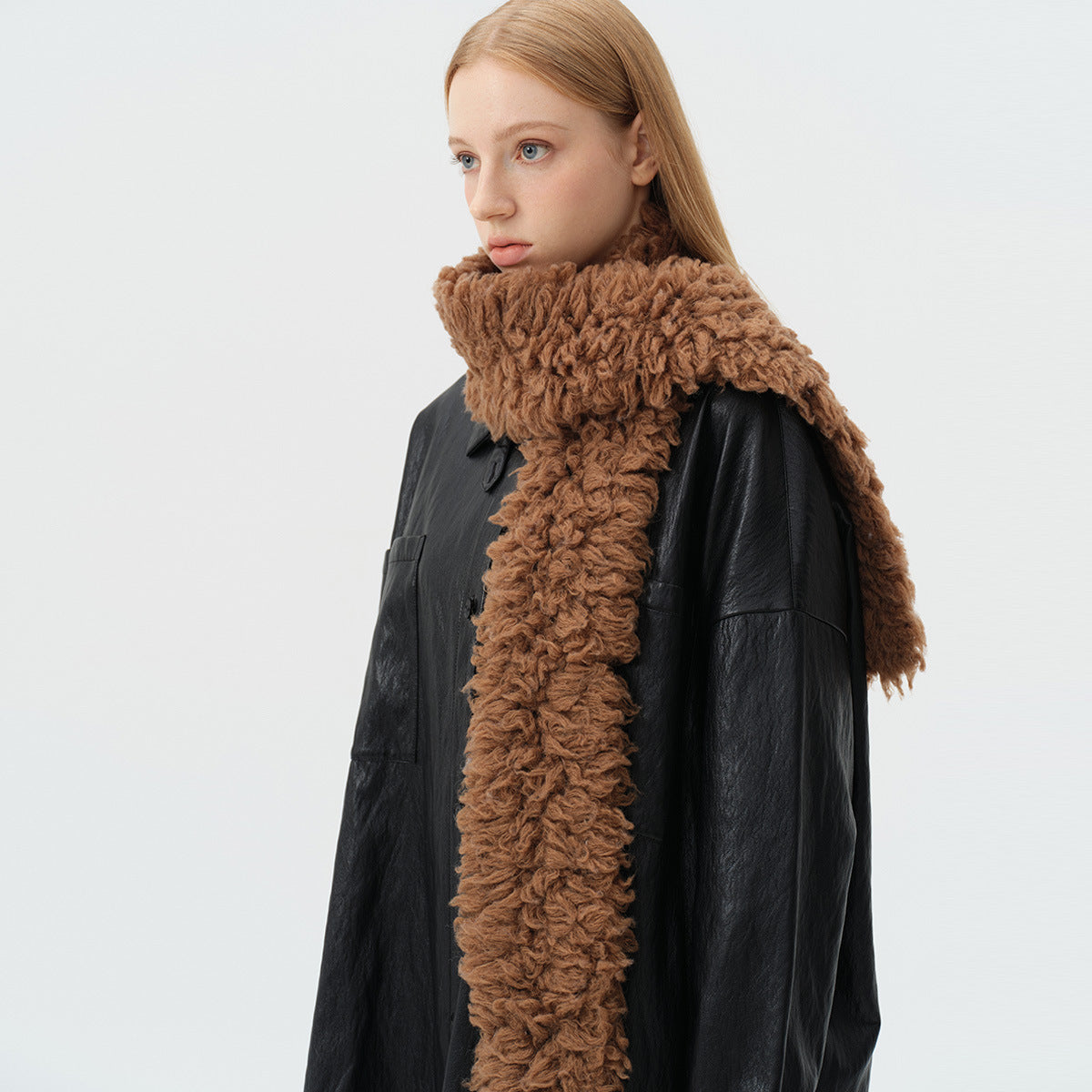 Andryka Women’s Wool Knitted Scarf – Medium Long, 67 x 4 in