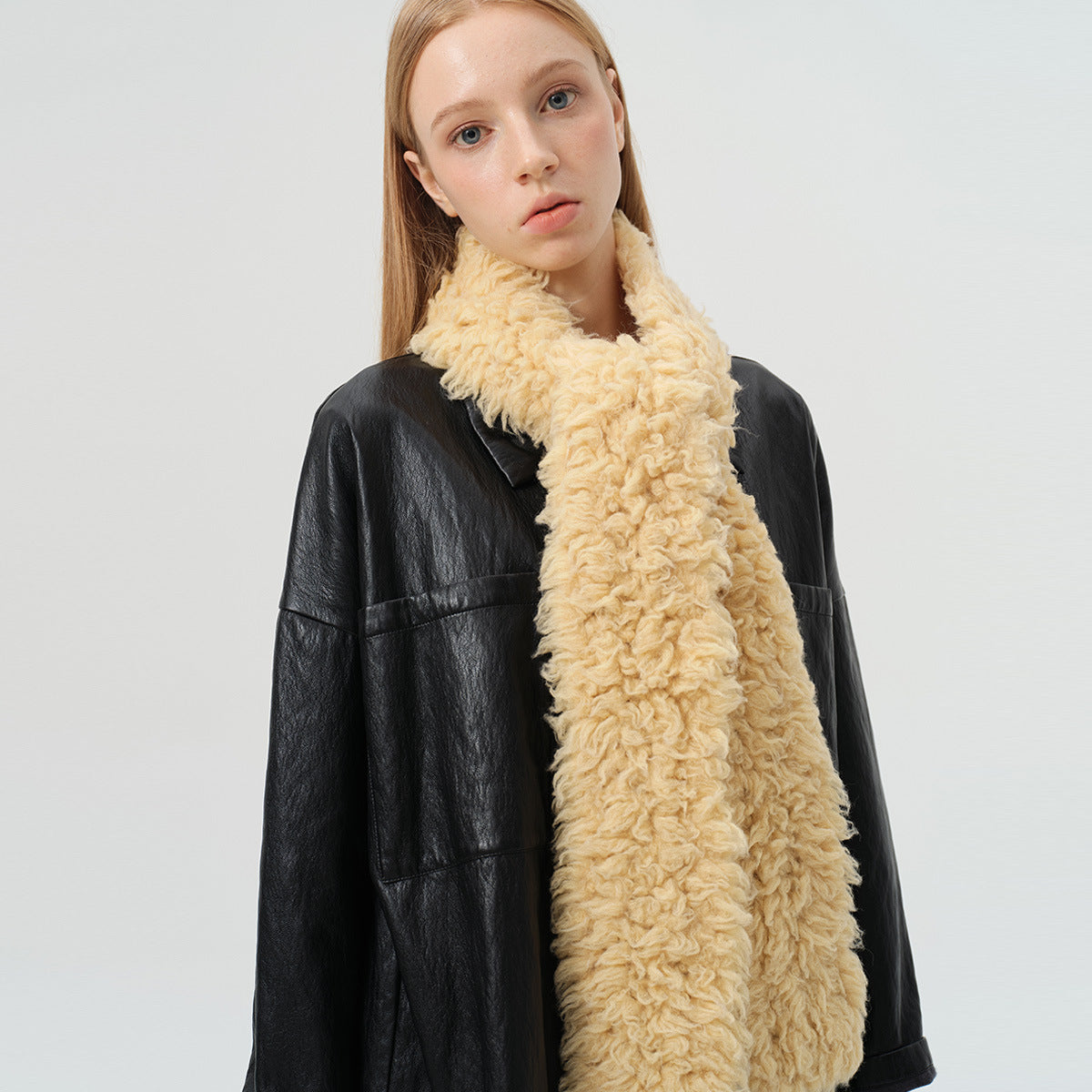 Andryka Women’s Wool Knitted Scarf – Medium Long, 67 x 4 in